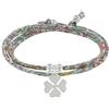 Schmuck Les Poulettes LES POULETTES BIJOUX - Bracciale Doppio Giro Collegamenti liberty e Trifoglio Argento 925 - Classics - Rosa