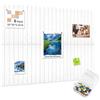 AsmeSonic Bacheca Feltro Autoadesiva 90x60cm, 6 Pannelli Decorativi 30x30cm, Lavagna Pieghévole per Foto con 35 Spille, per Ufficio Cucina, Decorazione Parete Foto Promemoria, Bianco