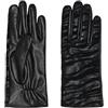 ONLY ONLJANICE - Guanti in pelle da donna, colore: nero/dettaglio: Zebra Flock, taglia unica, Black/Detail:Zebra Flock, Taglia unica