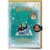 Harry Potter Hogwarts Winter Greetings Card with Badge