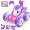 Buoeuik Macchina Telecomandata Bambina, Giocattoli Unicorno Giochi Bimba 3 4 5 6 7 Anni Femmina Macchinina Radiocomandata Acrobatica Auto RC Gioco Bambini Regalo Compleanno Natale Car Rosa