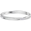 Swarovski Bracciale rigido Twist, Bianco, Placcato rodio