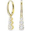 Swarovski Stilla Attract Orecchini a Cerchio, con Zirconia Trasparenti Swarovski, Pietre Scintillanti a Taglio Round, Placcatura in Tonalità Oro, 2,7 x 0,5 cm, peso (singolo orecchino) 1,185 g