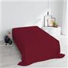 Italian Bed Linen Lenzuolo Sopra MAX COLOR Piazza e Mezza 180x300 cm, 100% Cotone Made in Italy - Lenzuola Letto Piazza e Mezza in Tinta Unita - BORDEAUX