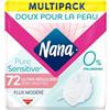 Nana Ultra Regular Plus PureSensitive - Assorbenti igienici con alette, flusso regolare, 72 asciugamani in sacchetto singolo