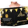 MKISHINE Grande biglietto di compleanno personalizzabile con numeri oro - biglietto gigante 29 x 42 cm con 20 adesivi età, regalo di buon compleanno originale per donna uomo - busta inclusa