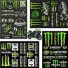 Taiyyi 4 adesivi Monster Energy per casco moto, skateboard, auto e fuoristrada (A、B) (A)