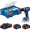 Bosch Professional 18V System Trapano-avvitatore a batteria GSB 18V-65 (motore brushless, lunghezza della testa 175, incl. 2 batterie GBA 4.0Ah, 82AC, L-Case)