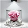 Premium-rose.com Box tondo con Rosa Rosa Stabilizzata e Marmo di Carrara, Idea Regalo Unica e Raffinata, Idea regalo per lei, Natale, Cubo Rosa Rosa, Fatta in Italia (Rosa 1095)
