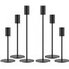 Sitbfoam Set di 6 candelabri - 23/28/33 cm - Candelabro alto - Perfetto per cene romantiche, compleanni e cerimonie di nozze - Nero