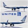 JC Wings 1/200 XX20220, Boeing 757-200 United Airlines "Blue Tulip" N555UA