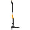 Fiskars X-Series Estirpatore per Erbacce, Utensile Telescopico con 4 Griffe in Acciaio Inox, Impugnatura a D, Fino a 120 cm, Sistema di Espulsione, Pedana Pieghevole, Nero/Arancione, 1082709