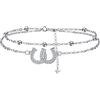 J.MUEN Bracciale Ferro di Cavallo Donna Argento 925 con Scatola Regalo-Festa Della Mamma di Natale Regali di Compleanno per Mamma Fidanzata Moglie