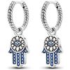 Parmuz orecchini donna argento 925 pendenti piccoli con pietre Star Moon Boho vintage piuma set di orecchini a cerchio Piccolo regalo di gioielli per le orecchie da abbraccio