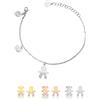inSCINTILLE Sweet Child Bracciale Donna Acciaio con Ciondoli Bebè, Cuore, Piedini, Bracciale Mamma e Figlio, Confezione Idea Regalo Inclusa, Braccialetto Gravidanza Acciaio Inox (Bimbo Argento)