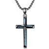 HARMONY BOLA Collana da uomo a croce in argento sterling 925 con ciondolo a forma di crocifisso turchese e croce western nera per uomini e donne