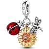 Parmuz 925 Ciondoli in argento sterling per braccialetto Caro stella Moon Travel Butterfly Cross Ciondoli per donna che penzola Follers Pearls Jewelry Gift