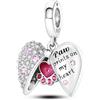 Parmuz 925 Charms In Argento Sterling per Bracciale Amore Stella Luna Viaggio Farfalla Croce Charms per Donna Pendenti Perline Gioielli Regalo