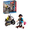 PLAYMOBIL | City Action | Inseguimento in Moto | Agente sulle Tracce di un Ladro su Longboard | Stimola la Creatività | Giocattolo per Bambini dai 4 Anni in su | 72079