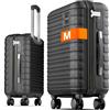 Travely Valigia bagaglio a mano 55x40x20cm - adatta per Ryanair, Lufthansa, Eurowings e co. I Trolley da cabina 36L con rotelle morbide e pratico lucchetto TSA, valigia da cabina