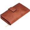STILORD Greta Portafoglio donna in pelle con portamonete e scomparto porta carte Portafogli grande con cerniera e bottone per carta identità vintage Colore:brandy - marrone
