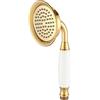 Wussh 3.85 Pollici Classico Ottone Tradizionale Telefono Doccia A Mano Testa Lucida Oro e Ceramica Palmare Soffioni