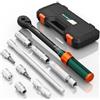 NADOKHI Chiave Dinamometrica 3/8, 5-60Nm, Precisione ±3%, 10 Pezzi Moto Chiavi Dinamometriche Set con 250mm Barra di Prolunga, Giunto Universale, Presa per Candele per Bici, Moto e Cambio Candela Auto