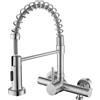 Tondiy Rubinetto Cucina Flessibile a Parete 15cm Doccetta a 2 Modalità, Con Interfaccia Lavastoviglie/Lavatrice 3/4, Miscelatore a Muro Girevole a 360°, Rubinetti Molla Lavello, Aeratore Rimovibile