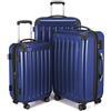 HAUPTSTADTKOFFER - Alex - Set di 3 valigie, 4 Doppie ruote, Nero brillante, (S, M & L), 235 litri, Colore Blu scuro