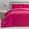 Juicy Couture Set di biancheria da letto in velluto rosa shocking per letto matrimoniale, 3 pezzi