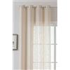 Gardinenbox Seoul, tenda con occhielli in fibra grossa, 245 x 140 cm (altezza x larghezza), colore beige, con occhielli, struttura effetto lino, tinta unita, semitrasparente