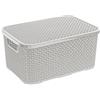BranQ Home essential Branq Scatola portaoggetti in rattan con coperchio, 10 l, colore: grigio
