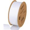 Halbach Seidenbänder Nastro in grosgrain di alta qualità, larghezza: 38 mm, lunghezza: 25 m, nastro regalo sostenibile in poliestere riciclato, ideale come nastro, colore: bianco