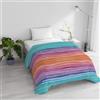 Italian Bed Linen Trapunta Invernale Imbottita Letto Piazza e Mezza 200x245cm DoubleFace BASIC fantasia RAINBOW, Made in Italy - Piumino Reversibile in morbida Microfibra 200gr/mq - Piumone Lavabile in Lavatrice