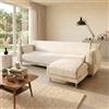 Italian Bed Linen Copridivano Antiscivolo Comfort con Penisola DX, Panna, 190 cm