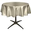 LA Linen - Tovaglia rotonda da sposa, satinata, Satin, Argento, 129.54 x 129.54 x 0.021999999999999999 cm