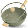 Römertopf Padella 30 cm in Alluminio con Rivestimento Antiaderente - Padella per Friggere e Rosolare, Manico Ergonomico, Verde, senza PFAS, tradizione dal 1967