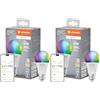 LEDVANCE Lampada LED SMART+ MATTER, smerigliata, 9W, 806lm, forma a goccia E27, luce colorata e luce bianca, compatibile con Google, Alexa, Apple, app o controllo vocale, durata fino a 20.000 ore