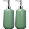 Allstar Dispenser di Sapone Olinda Verde, Ceramica, 7 cm (Confezione da 2)
