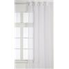HomeMaison Home Maison-Tenda in Etamine Leggera 09370-8-AL Ricamato, con Occhielli, 140 x 260 cm, Bianco/Argento, 140 X 260
