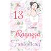 Majosta Ho 13 anni e Sono una Ragazza Fantastica !: Quaderno floreale per ragazze. Regalo di compleanno per ragazze di 13 anni per scrivere e disegnare con una copertina con una frase d'ispirazione positiva