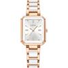 CIVO Orologio da Donna Rettangolare Analogico: Quarzo Orologi da Polso Acciaio Inossidabile - Orologio Elegante Regalo San Valentino Compleanno, Oro Rosa Bianco