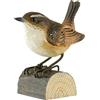 Wildlifegarden - Uccellino decorativo in legno intagliato a mano, per interni ed esterni, statuetta artigianale realizzata in Svezia, Wren