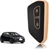 TOOMUME Cover Chiave Silicone, Custodia Chiave Adatto per VW Volkswagen Golf 8 Cupra Formentor Born Seat Leon Ateca Skoda Octavia Enyaq ID3 ID4, Copri Chiave Bordo Oro & Argento Texture Pelle