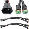 njssjd 2 connettori Y a doppia uscita H8 H9 H11 per Deutsch DT DTP DT06-2S adattatori connettori cablaggio per luci di lavoro LED, barra luminosa, luci a pod, luci fendinebbia