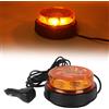 AOHEWEI LED Luce Lampeggiante Rotante Ambra 12V/24V 6 Modelli Avvertimento | 16 LED Lampada Emergenza Stroboscopica con Base Magnetica con 3,4 Metri di Cavo per Veicoli Scuolabus Trattori Escavatori R65