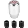 Partuto 1 Set 6cm Pomello del Cambio Universale - Pomello del Cambio Auto con 3 Adattatori per Veicoli a Trasmissione Manuale a 5 Velocità - Lega di Alluminio Tono Argento Rosso