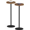 TUTOTAK Tavolino rotondo alto, tavolino piccolo, set di 2, tavolo per bevande, tavolino con piedistallo, soggiorno, marrone, V1TB01BB0652EU