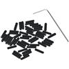 Kaish, 50 viti di regolazione per ponte di chitarra US #4-40 x 3/8, colore nero, adatti per Fender Stratocaster/Telecaster