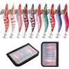 OROOTL Esche da Totanare Fluorescenti Artificiali per Sppie 10 Pezzi Luminose Esche da Pesca Kit Calamar Squid Jig per La Pesca di Polipo, Seppia